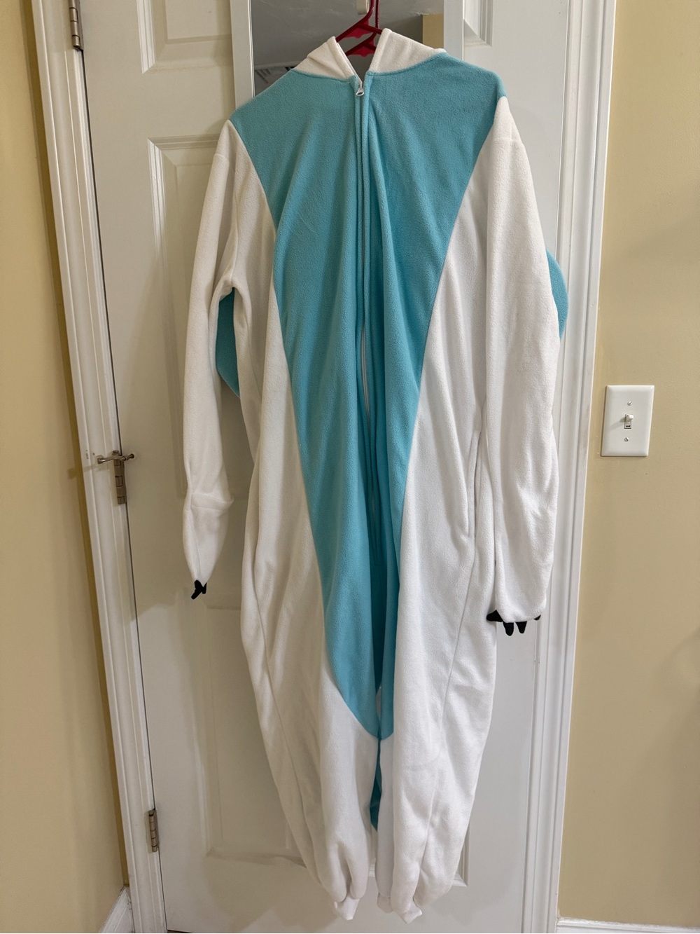 Dragon Aqua and White Fleece One-Piece Footie